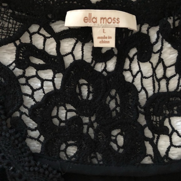 Beautiful Black lace Ella Moss top like new size Large. Great holiday party top. - Picture 10 of 11